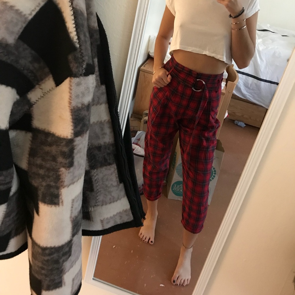 LF red plaid pants